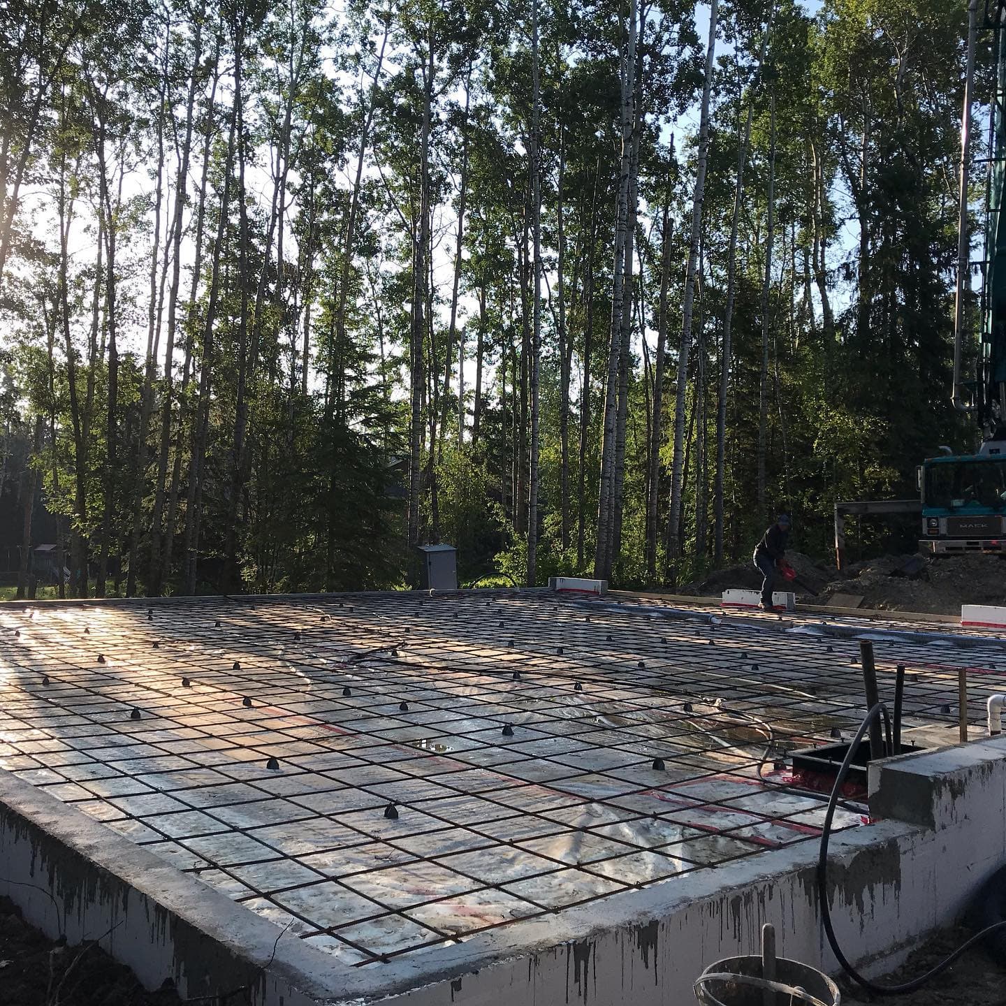 Concrete work during the preparation stage